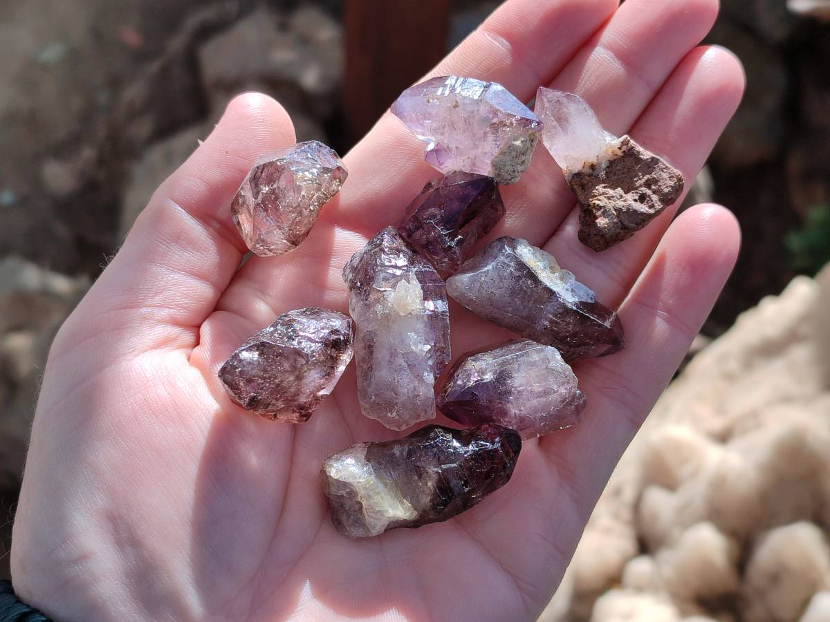 Natural Window Amethyst Crystals x 35 From Chiredzi, Zimbabwe - Toprock Gemstones and Minerals 
