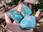 Polished Shattuckite, Chrysocolla Free Forms One With Dioptase x 6 From Koakoveld, Namibia - Toprock Gemstones and Minerals 