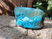 Polished Shattuckite, Chrysocolla Free Forms One With Dioptase x 6 From Koakoveld, Namibia - Toprock Gemstones and Minerals 