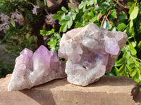 Natural Jacaranda Amethyst Clusters x 2 From Mumbwa, Zambia - Toprock Gemstones and Minerals 