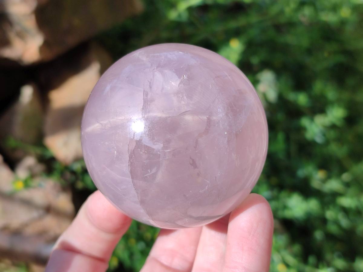 Polished Star Rose Quartz Spheres x 3 From Madagascar - Toprock Gemstones and Minerals 