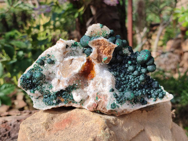 Natural Ball Malachite and Drusy Quartz On Dolomite Matrix Specimens x 1 From Kambove, Congo - Toprock Gemstones and Minerals 