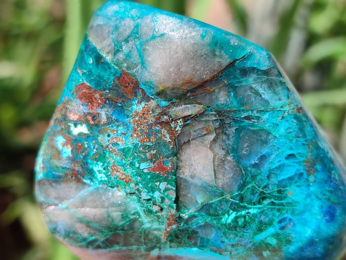 Polished Shattuckite Free Forms x 3 From Kaokoveld, Namibia - Toprock Gemstones and Minerals 