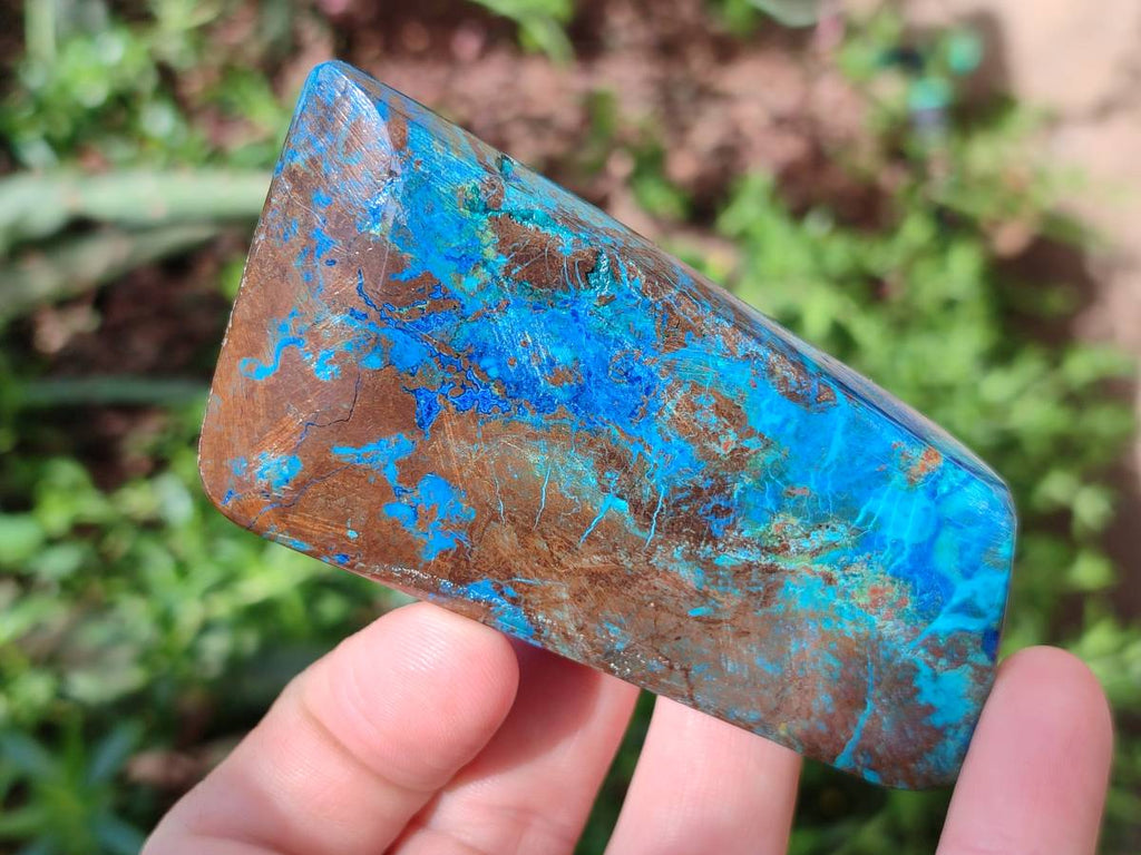 Polished Shattuckite Free Forms x 3 From Kaokoveld, Namibia - Toprock Gemstones and Minerals 