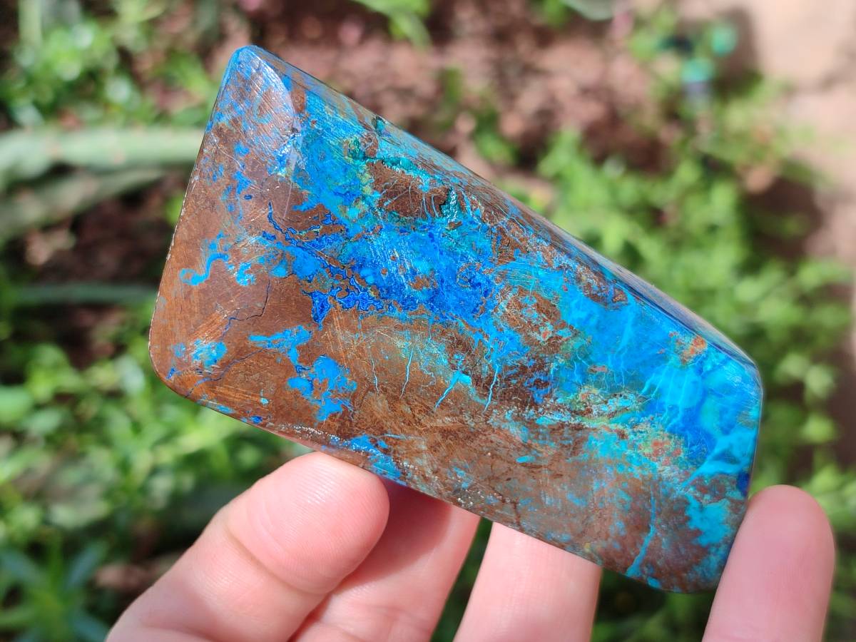 Polished Shattuckite Free Forms x 3 From Kaokoveld, Namibia - Toprock Gemstones and Minerals 