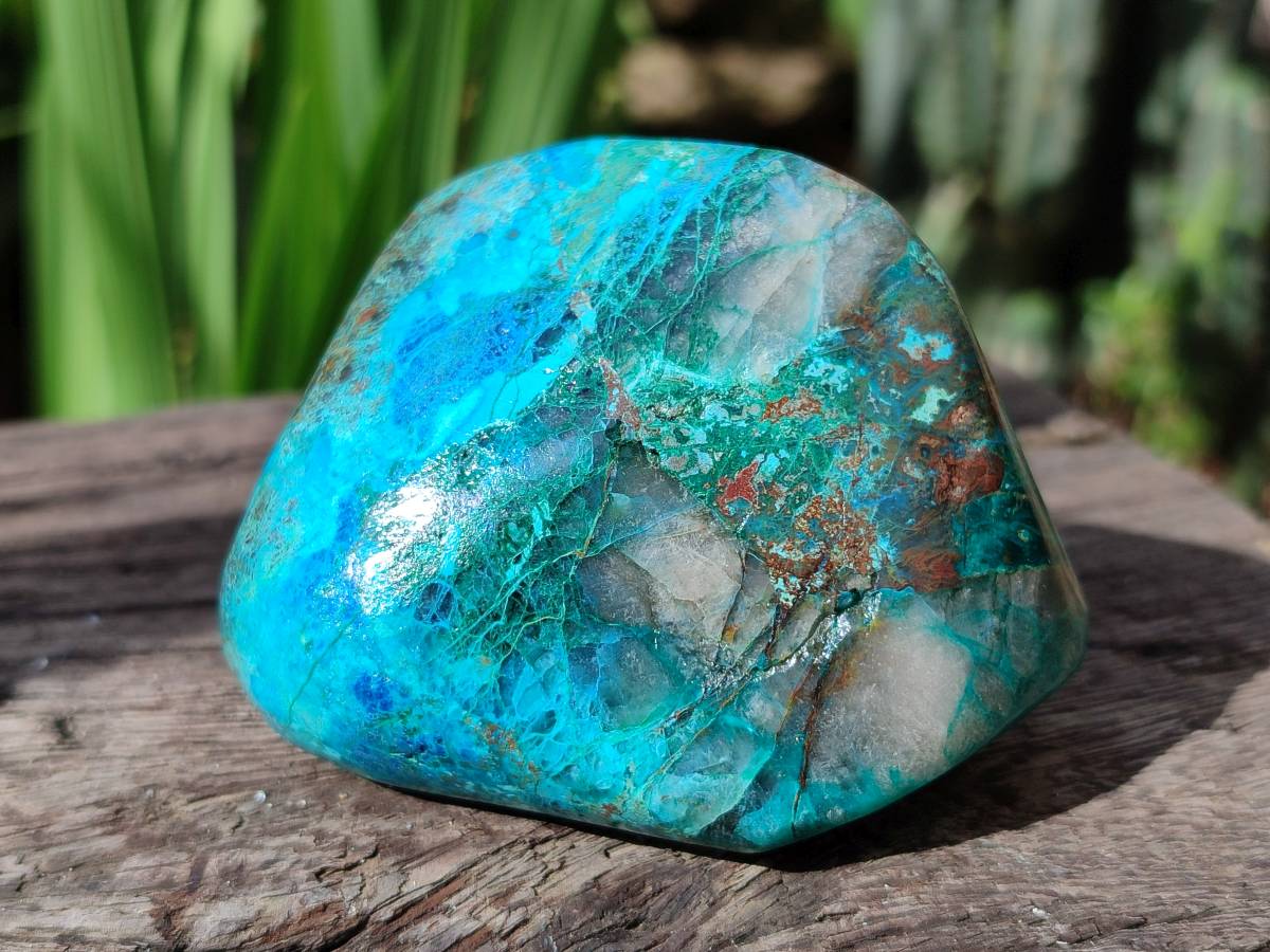 Polished Shattuckite Free Forms x 3 From Kaokoveld, Namibia - Toprock Gemstones and Minerals 