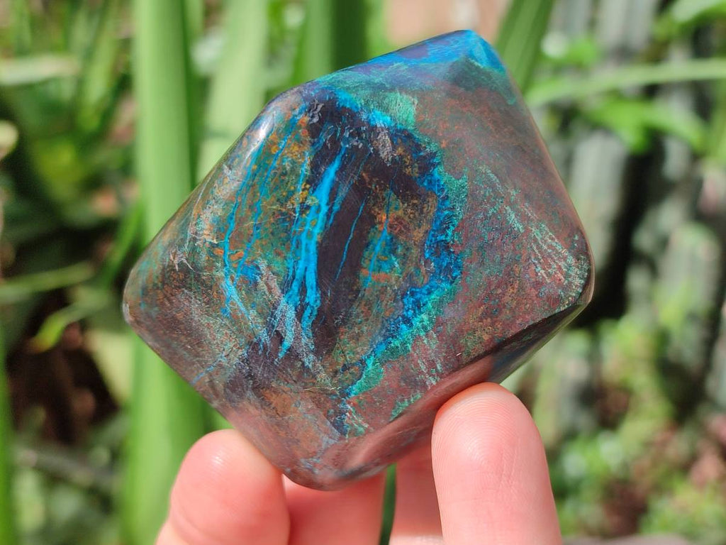 Polished Shattuckite Free Forms x 3 From Kaokoveld, Namibia - Toprock Gemstones and Minerals 