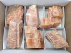 Natural Rhombohedral Sunset Orange Calcite Specimens x 6 From Spitzkop, Namibia - Toprock Gemstones and Minerals 