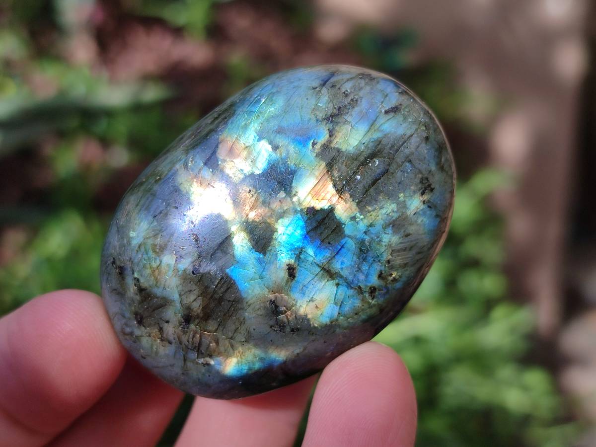 Polished Labradorite Palm Stones x 20 From Tulear, Madagascar - Toprock Gemstones and Minerals 