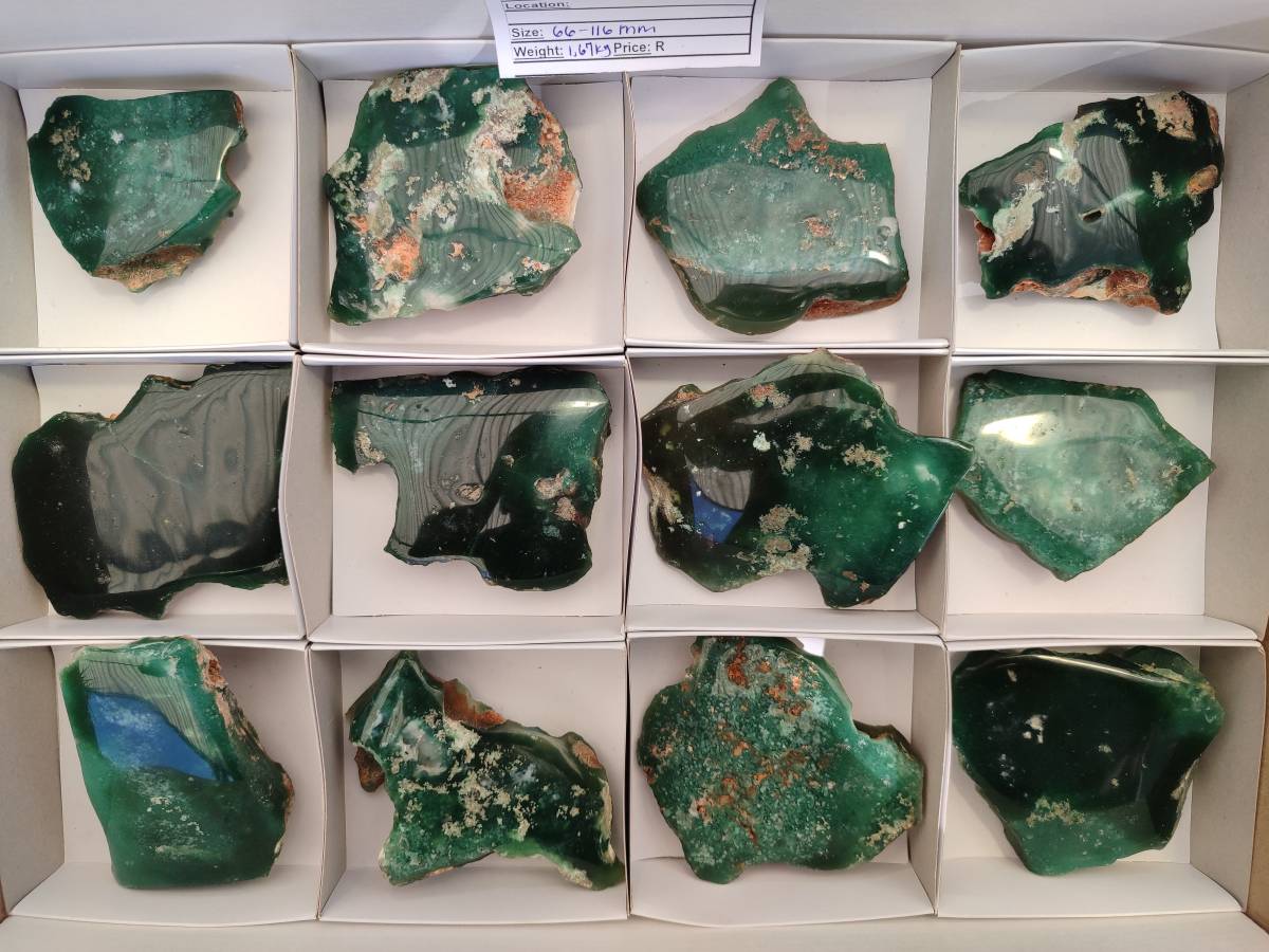 Polished On One Side Mtorolite Plates x 12 From Mutorashanga, Zimbabwe - Toprock Gemstones and Minerals 