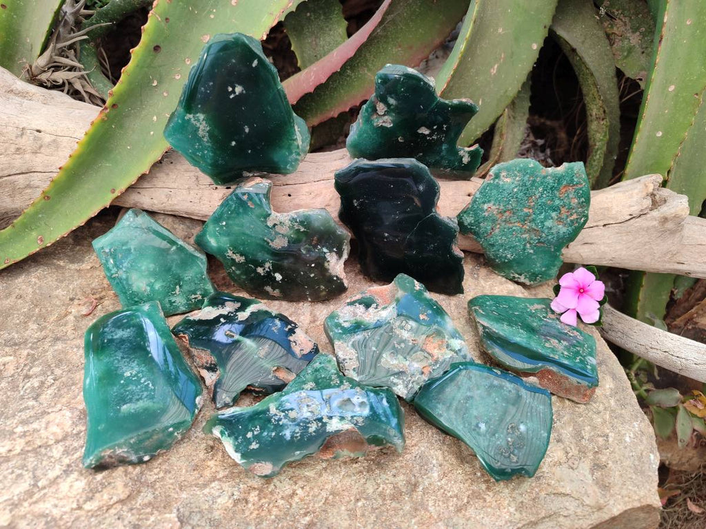 Polished On One Side Mtorolite Plates x 12 From Mutorashanga, Zimbabwe - Toprock Gemstones and Minerals 