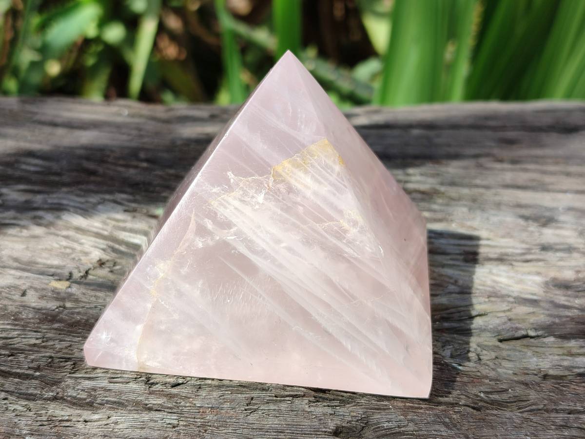 Polished Rose Quartz Pyramids x 2 From Madagascar - Toprock Gemstones and Minerals 