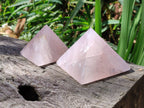 Polished Rose Quartz Pyramids x 2 From Madagascar - Toprock Gemstones and Minerals 