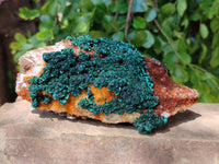 Natural Crystalline Ball Malachite and Drusy Quartz On Dolomite Matrix Specimen x 1 From Kambove, Congo