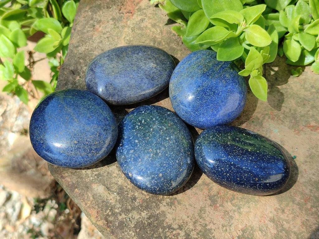 Polished Lazulite Palm Stones x 20 From Madagascar - Toprock Gemstones and Minerals 