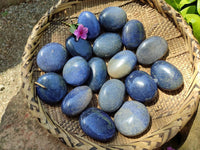 Polished Lazulite Palm Stones x 20 From Madagascar