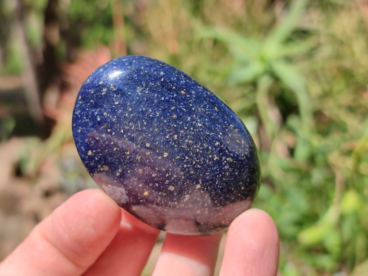 Polished Lazulite Palm Stones x 20 From Madagascar - Toprock Gemstones and Minerals 