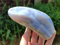 Polished Blue Lace Agate Standing Free Forms x 1 From Nsanje, Malawi