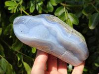Polished Blue Lace Agate Standing Free Forms x 1 From Nsanje, Malawi