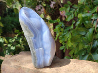 Polished Blue Lace Agate Standing Free Forms x 1 From Nsanje, Malawi