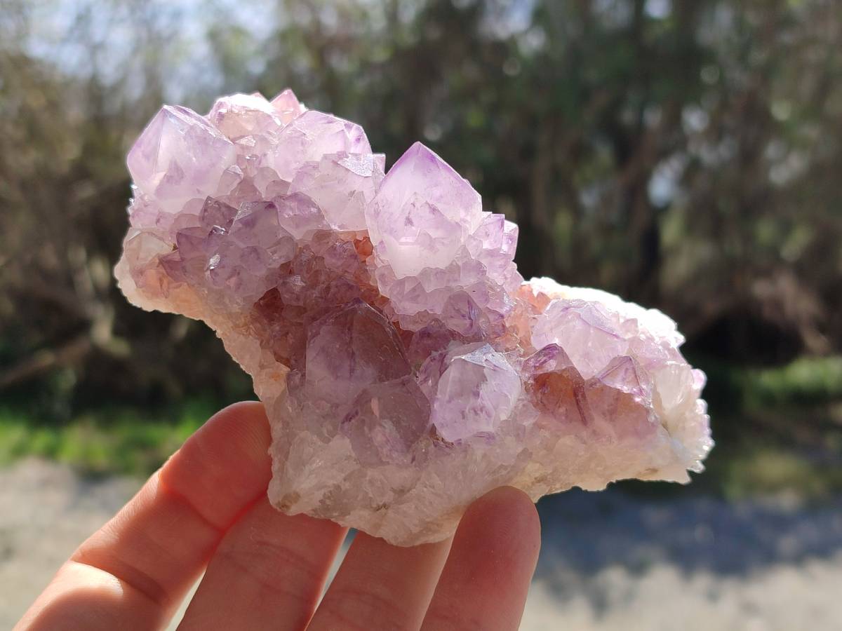 Natural Amethyst Spirit Quartz Clusters x 3 From Boekenhouthoek, South Africa - Toprock Gemstones and Minerals 