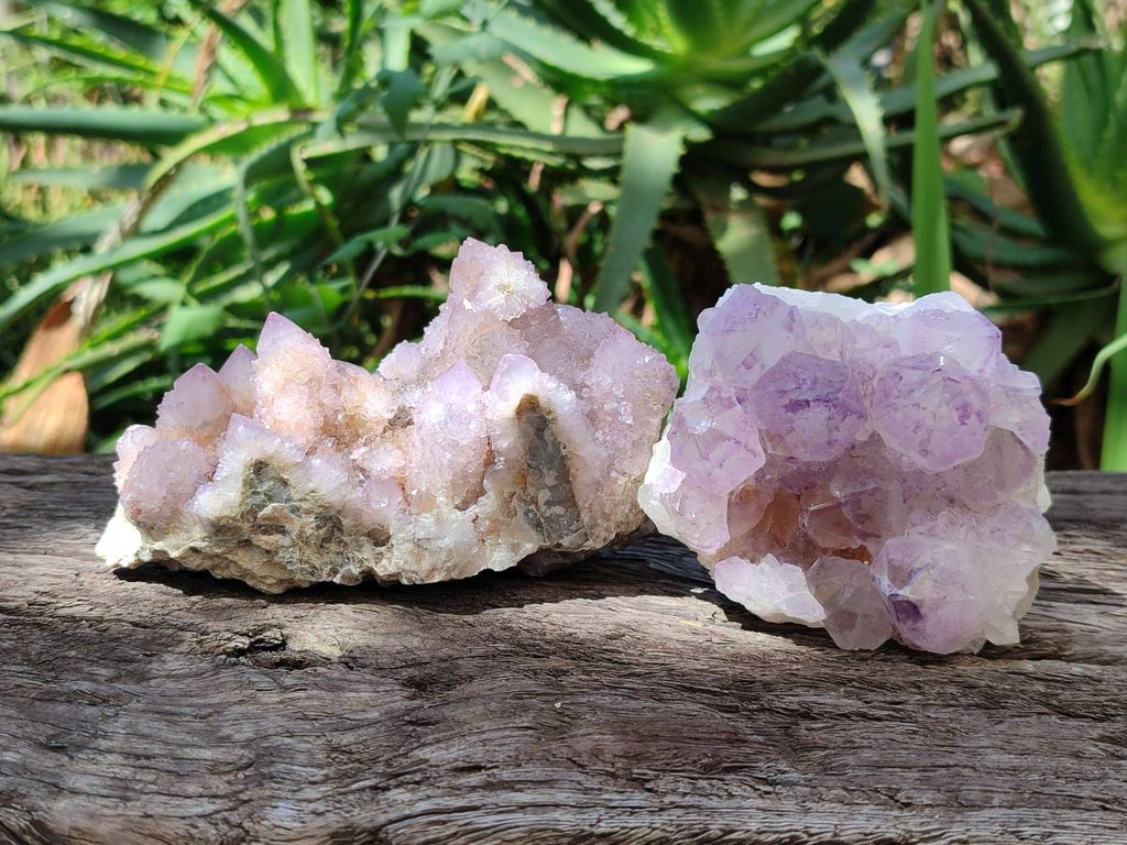 Natural Amethyst Spirit Quartz Clusters x 3 From Boekenhouthoek, South Africa - Toprock Gemstones and Minerals 