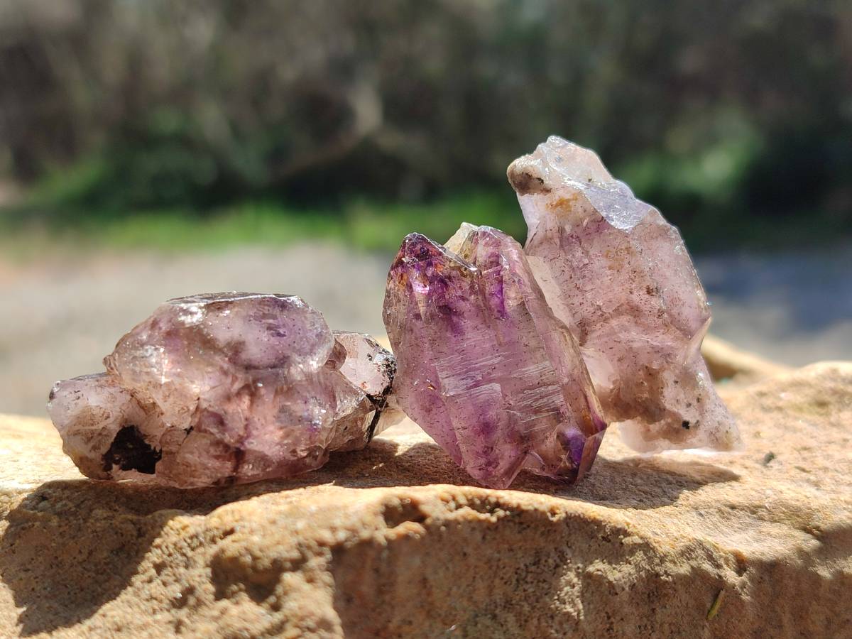 Natural Window Amethyst Crystals x 35 From Chiredzi, Zimbabwe - Toprock Gemstones and Minerals 