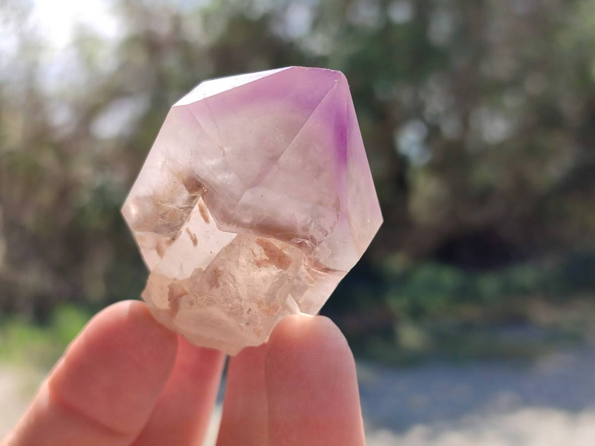 Natural Smokey Window Amethyst Crystals x 12 From Madagascar - Toprock Gemstones and Minerals 