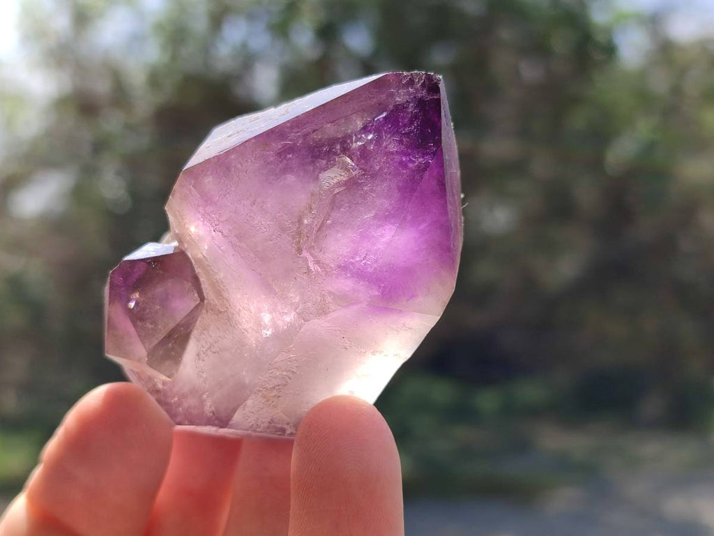 Natural Smokey Window Amethyst Crystals x 12 From Madagascar - Toprock Gemstones and Minerals 