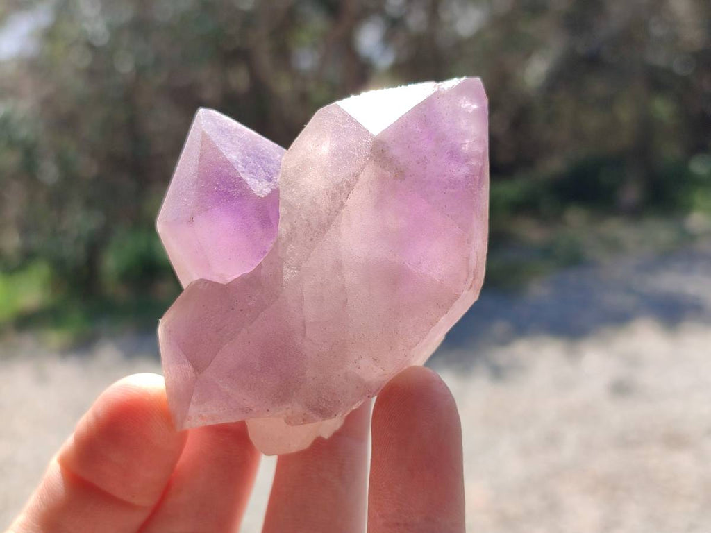 Natural Smokey Window Amethyst Crystals x 12 From Madagascar - Toprock Gemstones and Minerals 