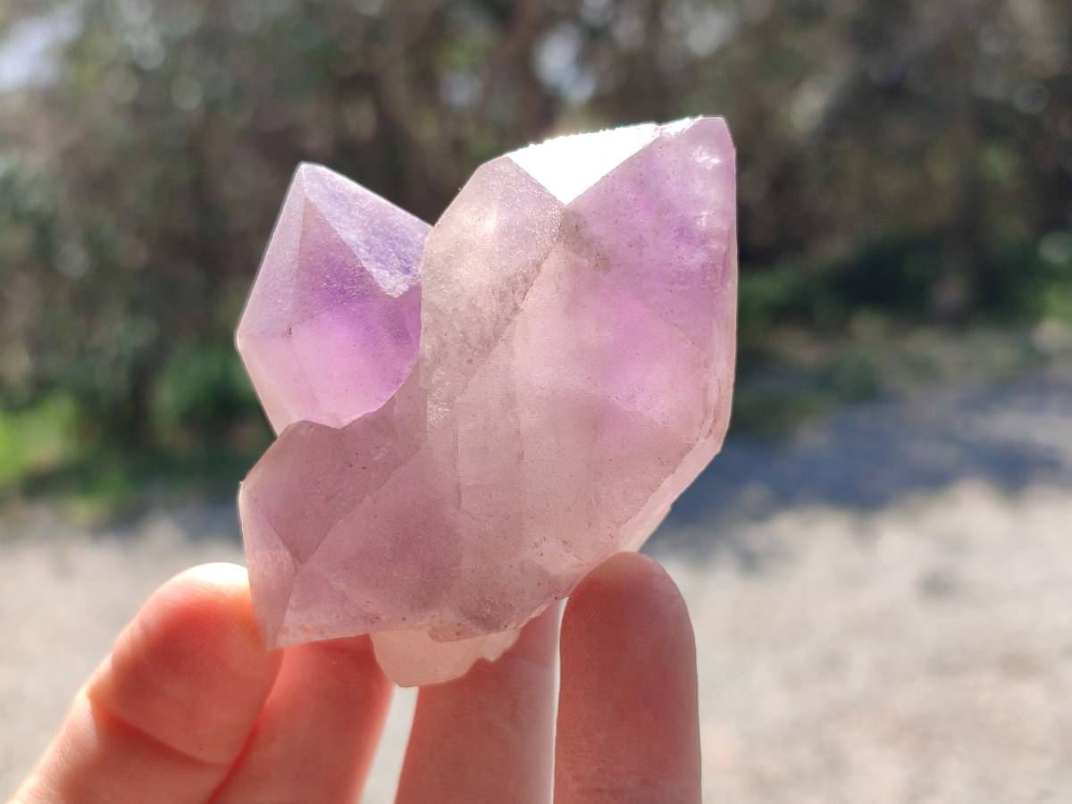 Natural Smokey Window Amethyst Crystals x 12 From Madagascar - Toprock Gemstones and Minerals 