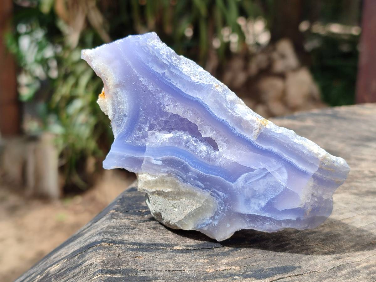 Polished Blue Lace Agate Geode Specimens x 6 From Nsanje, Malawi - Toprock Gemstones and Minerals 