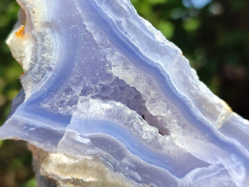 Polished Blue Lace Agate Geode Specimens x 6 From Nsanje, Malawi - Toprock Gemstones and Minerals 