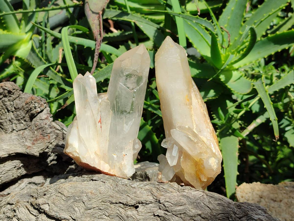 Natural Mixed Normal and Candle Quartz Crystal Clusters x 6 From Antsirabe, Madagascar - Toprock Gemstones and Minerals 