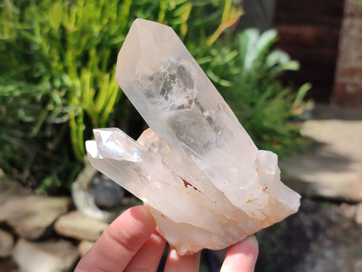 Natural Mixed Normal and Candle Quartz Crystal Clusters x 6 From Antsirabe, Madagascar - Toprock Gemstones and Minerals 