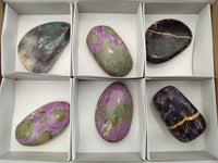 Polished Stichtite And Watermelon Fluorite Free Forms x 6 From Southern Africa