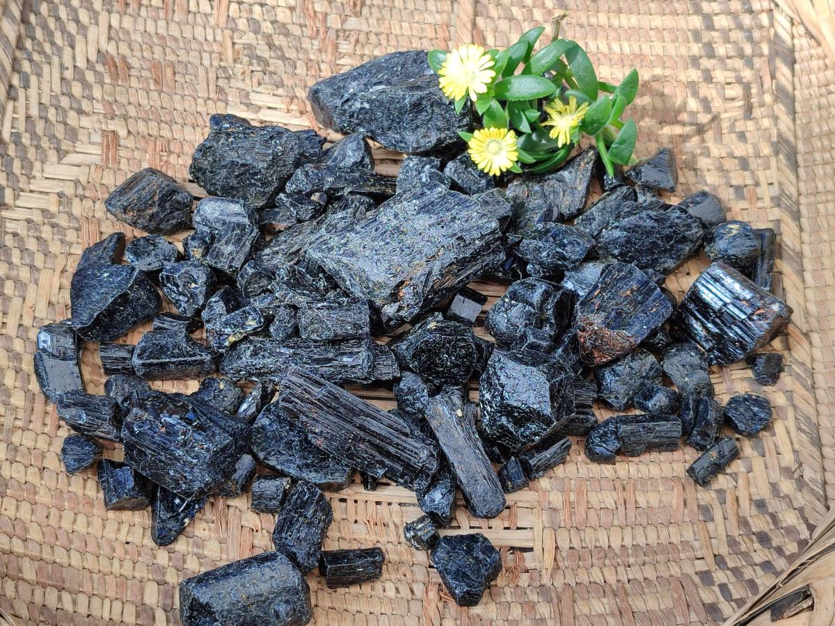 Natural Alluvial Schorl Black Tourmaline Crystals x 2.1 Kg Lot From Zimbabwe - Toprock Gemstones and Minerals 