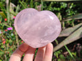 Polished Rose Quartz Hearts x 6 From Madagascar - Toprock Gemstones and Minerals 