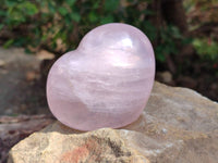 Polished Rose Quartz Hearts x 6 From Madagascar