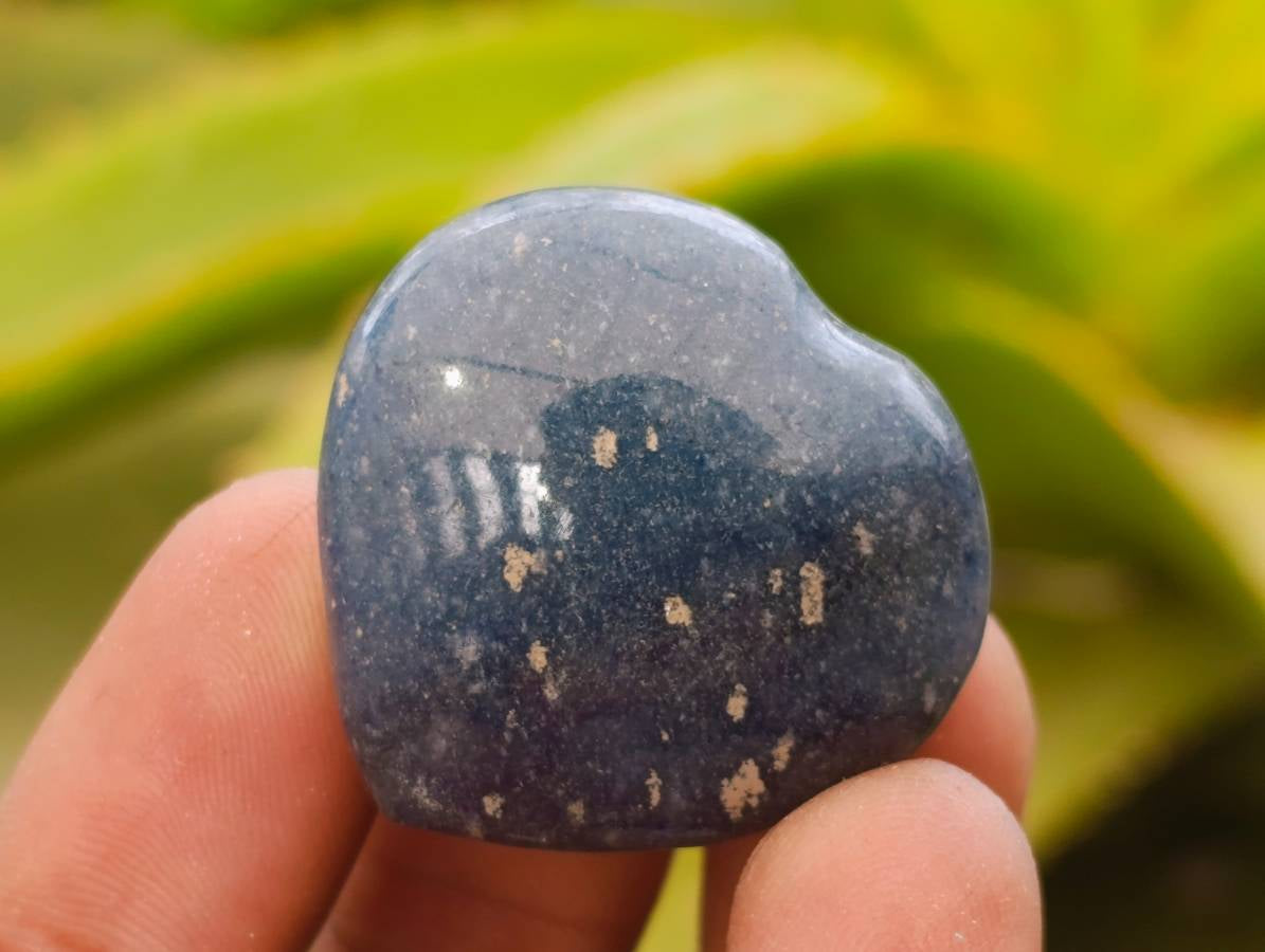 Polished Lazulite Hearts x 35 From Madagascar - Toprock Gemstones and Minerals 