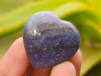 Polished Lazulite Hearts x 35 From Madagascar