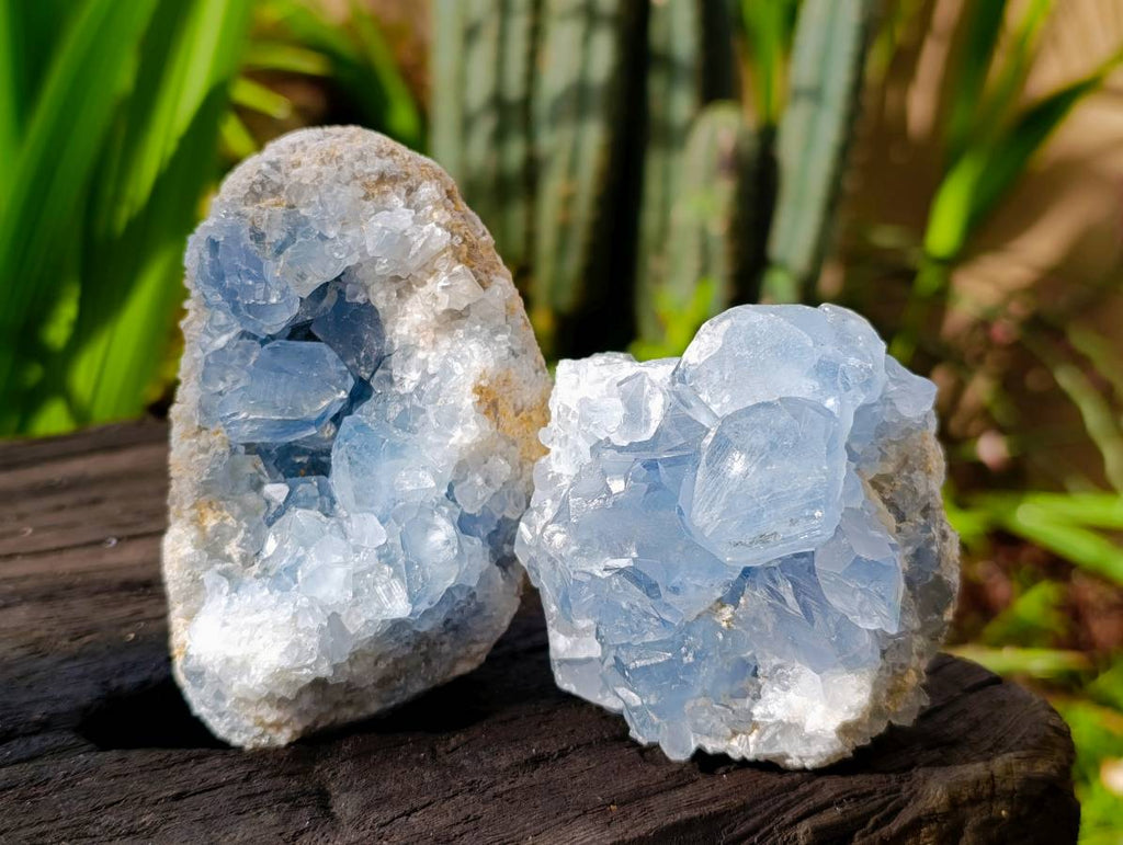 Natural Blue Celestite Specimens x 3 From Sakoany, Madagascar - Toprock Gemstones and Minerals 
