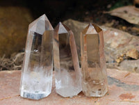 Polished Window and Anjozorobe Wispy Phantom Smokey Quartz Crystals x 20 From Madagascar