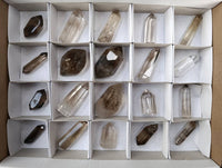 Polished Window and Anjozorobe Wispy Phantom Smokey Quartz Crystals x 20 From Madagascar
