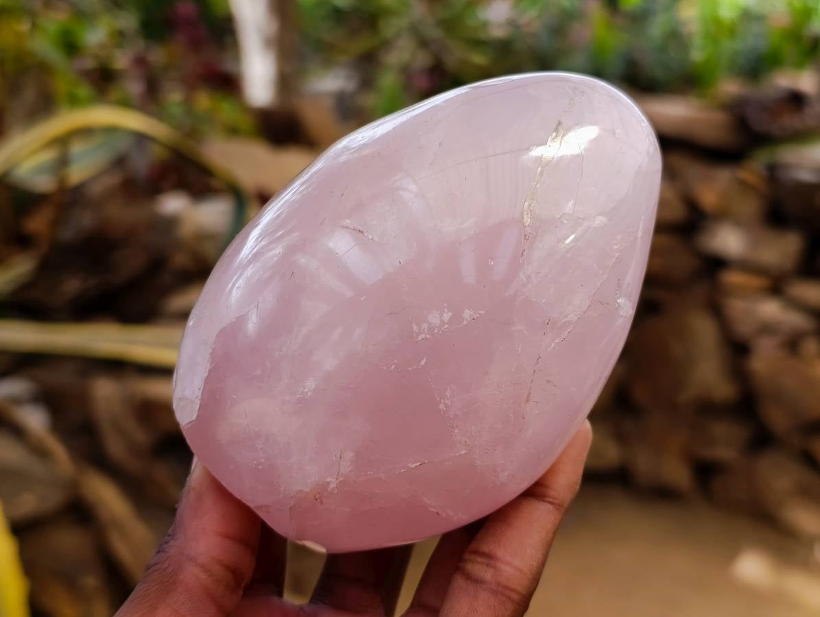 Polished Rose Quartz Standing Free Forms x 2 From Madagascar - Toprock Gemstones and Minerals 
