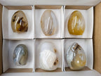Polished Banded Agate Standing Free Forms x 6 From Madagascar - Toprock Gemstones and Minerals 