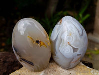 Polished Banded Agate Standing Free Forms x 6 From Madagascar
