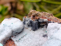 Natural Drusy Coated Chrysocolla With Heterogenite On Copper Dolomite x 1 From Lupoto Mine, Congo