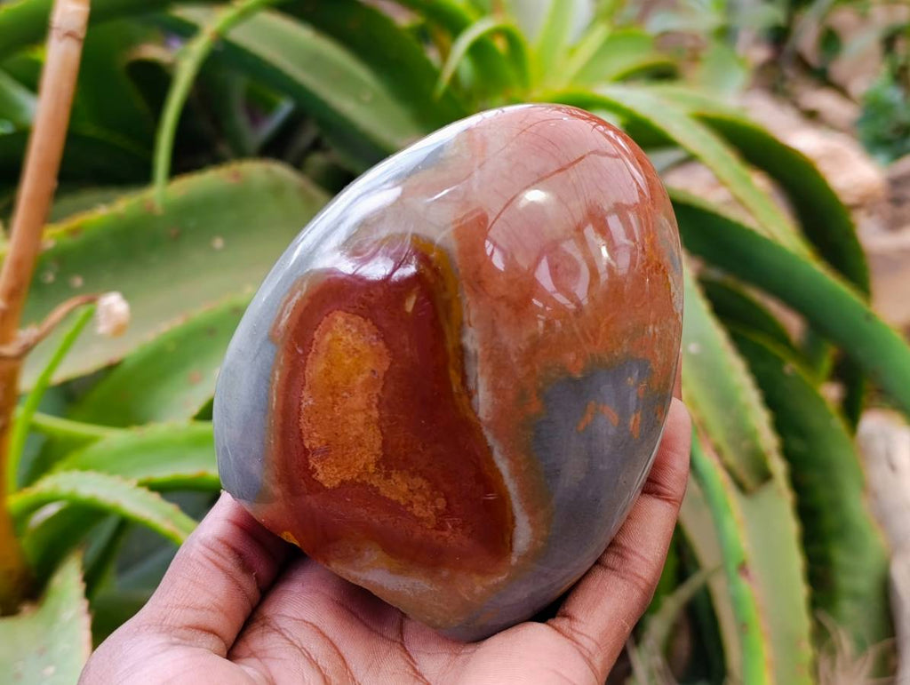 Polished Polychrome Jasper Standing Free Forms x 3 From NW Coast, Madagascar - Toprock Gemstones and Minerals 