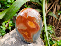 Polished Polychrome Jasper Standing Free Forms x 3 From NW Coast, Madagascar